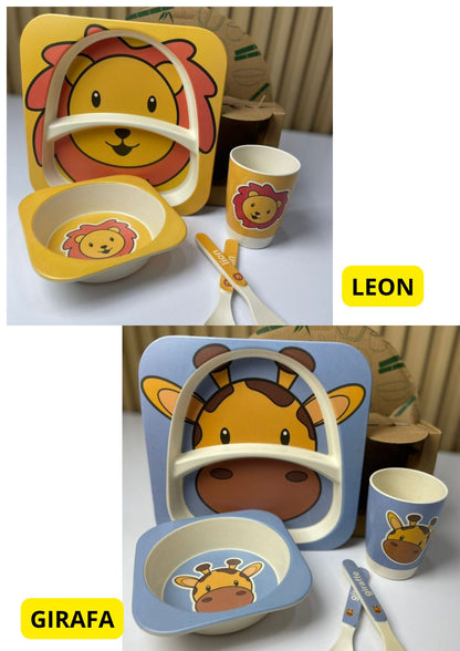 Vajillas Infantiles De Animales Bambu